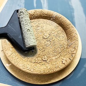 135mm Flora Meadow2 clay pottery texture roller - multi level depth and repeatable pattern